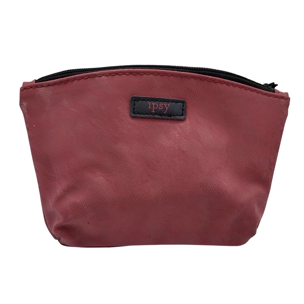 Ipsy Crimson & Black Lace Bat Makeup Glam Bag Cosmetic Travel‎ Pouch
